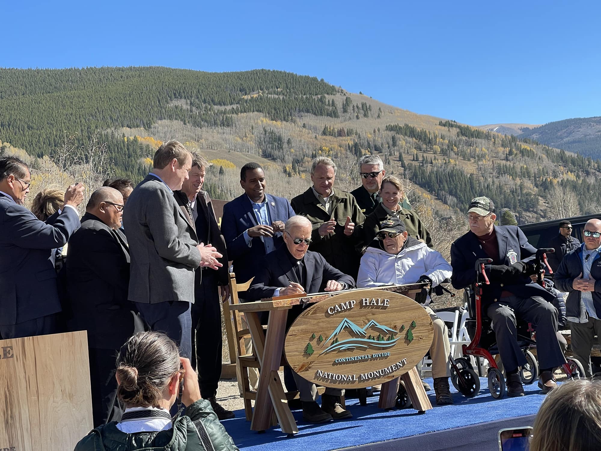 President Biden signing the Camp Hale–Continental Divide National Monument
