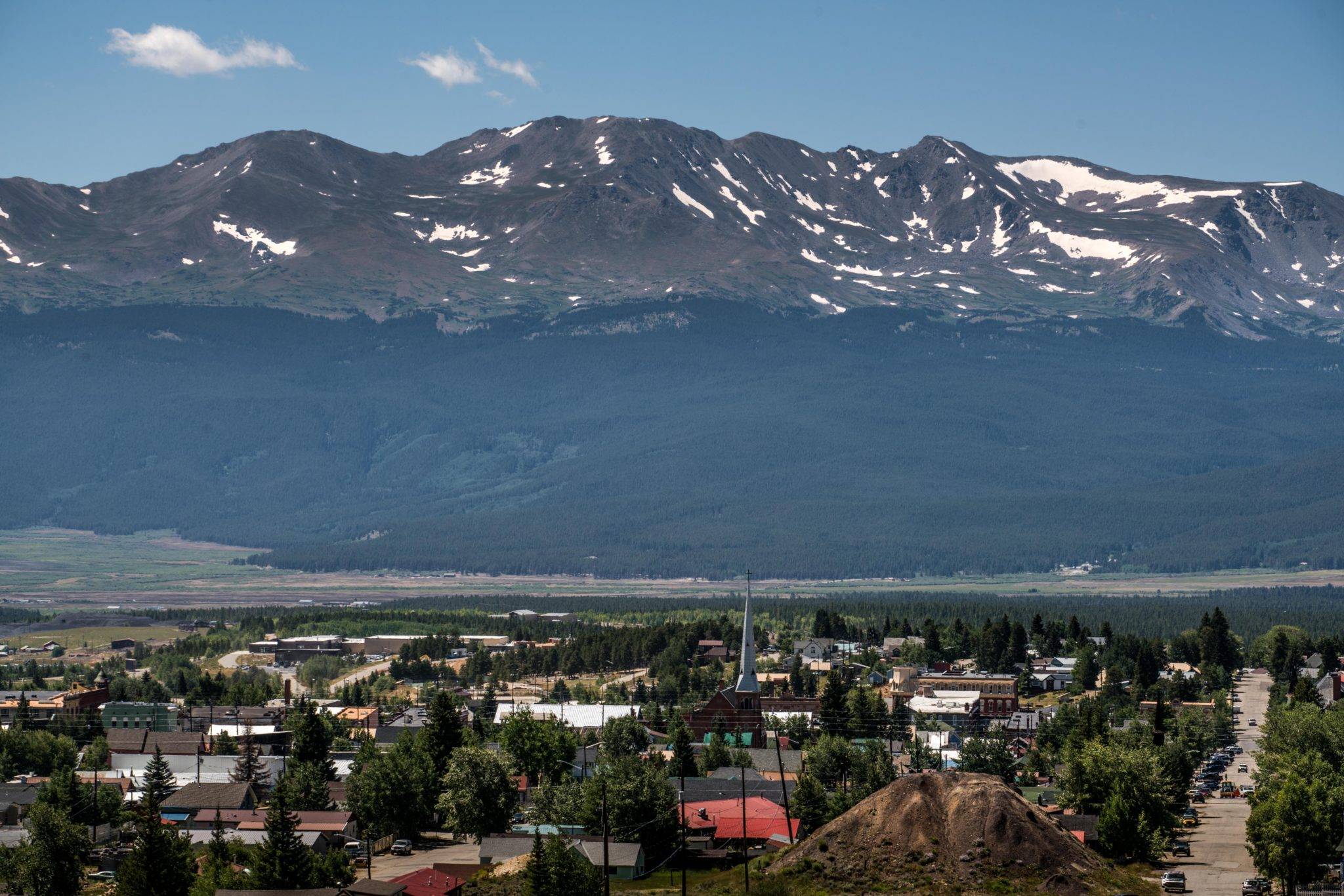 Mountain Range with town in foreground